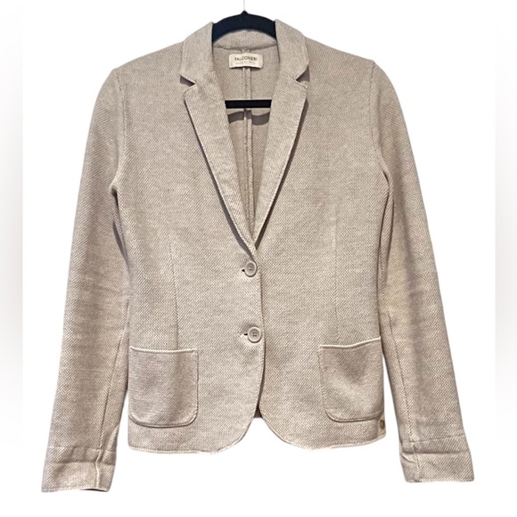 Falconeri Women’s COTTON Blazer Jacket Beige Neutral 2 Button Unlined  Cuffs - Picture 2 of 11